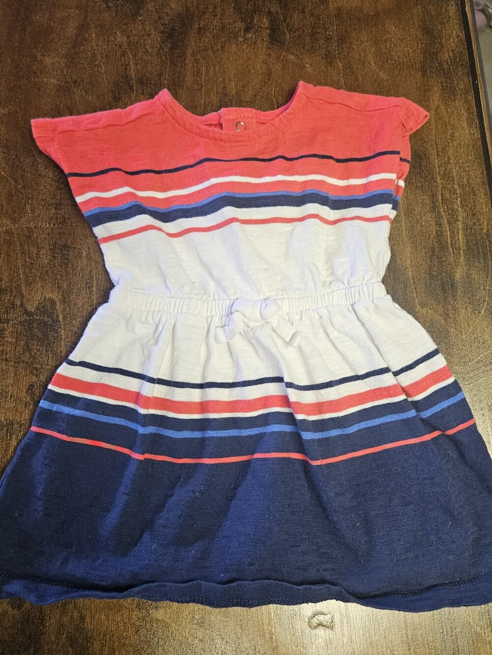 Carter's Red, Navy, and White Striped Knit Dress